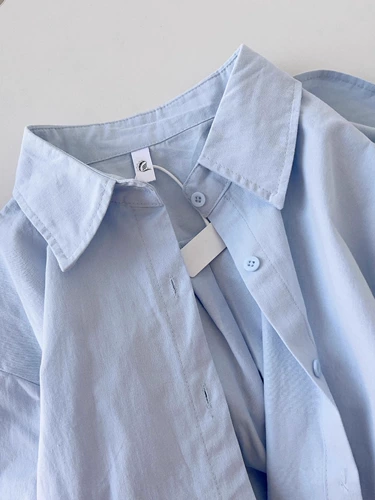 Синяя демисезонная весенняя рубашка, лонгслив, подходит для подростков