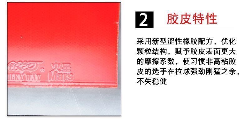 спорт 银河火星2乒乓球反胶套胶乒乓球拍胶皮涩性弧圈型9024 Galaxy