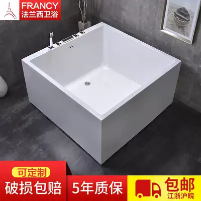 Constant temperature heating bubble bath Double bathtub Acrylic square couple fun bathtub Embedded bath large pool