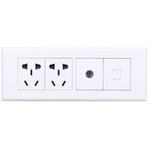 Chint switch socket type 118 5G four-digit four-pin two-plug six-hole ten-hole socket wired closed-circuit television telephone