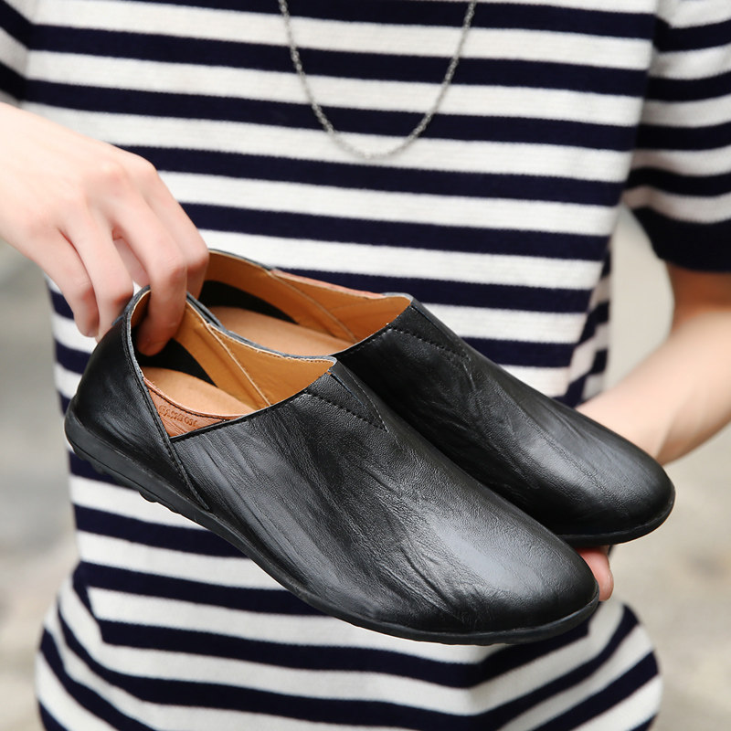 Tang Heroine Winter Men's Shoes Bull Leather Bean Bean Shoes Men Genuine Leather Han Edition Winter Men's Casual Leather Shoes Soft Bottom Young Shoes