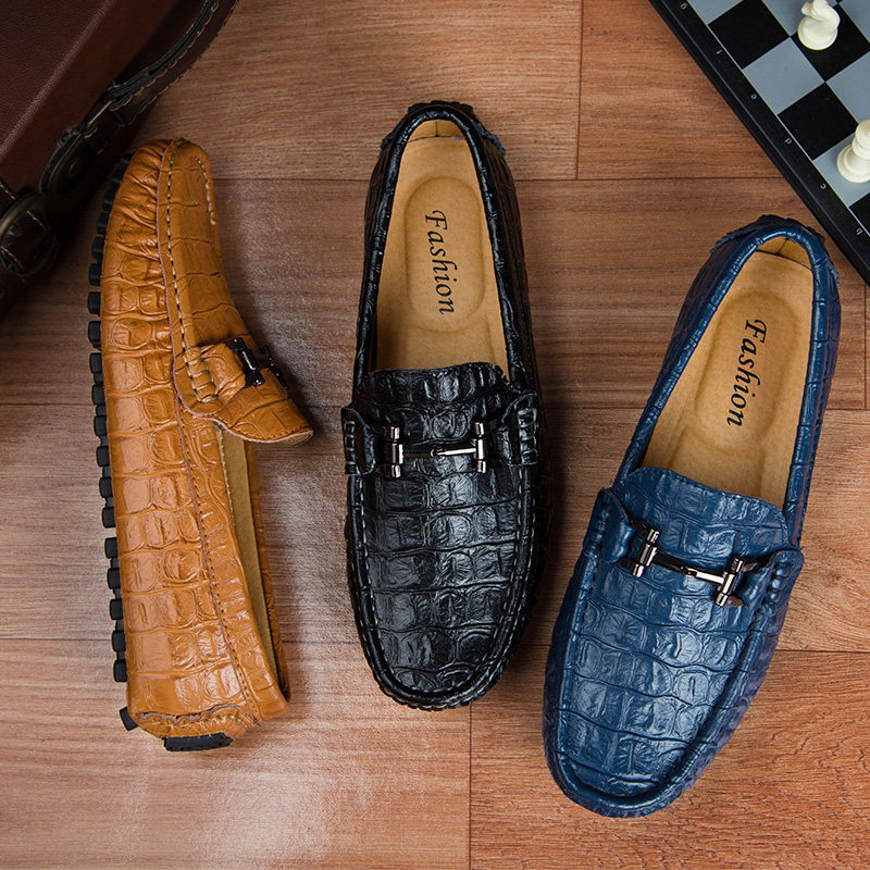 Bean Bean Shoes Men's Summer 2022 Casual Leather Shoes Men Trends Driving Shoes Tide Shoes Cover Feet Fast Hand Red People Sloth Shoes