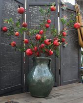 Highly simulated pomegranate fruit tree branches Exquisite simulation flowers Chinese American home soft decoration flower arrangement two colors