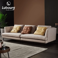 Ánh sáng Bắc Âu sang trọng vải gió sofa thẳng ba người căn hộ nhỏ phòng khách đơn giản hiện đại công nghệ nano vải - Ghế sô pha