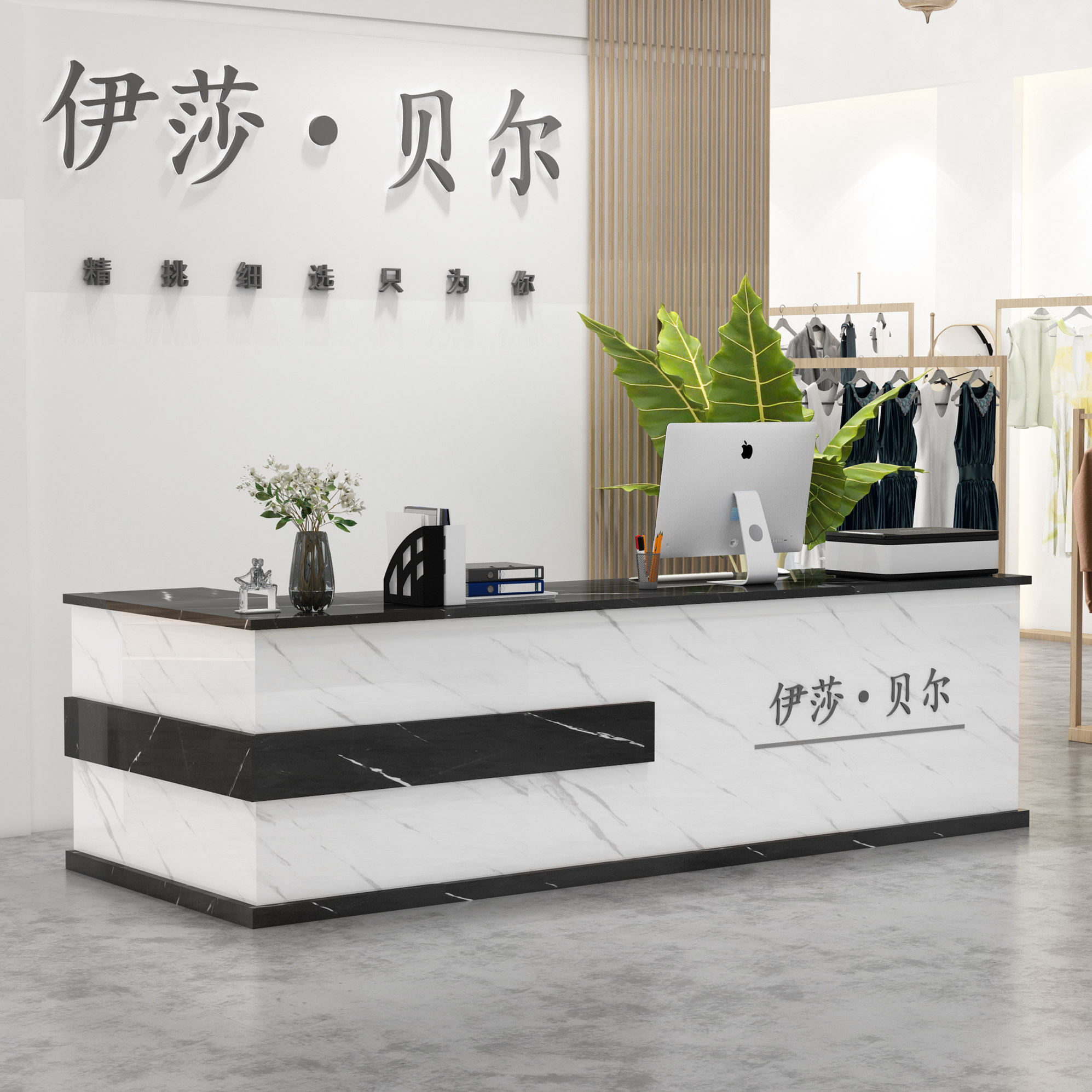 Soliwood Paint Multi-layer Front Desk Desktop Football Convenience Store Cash Bar Counter