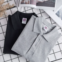 2019 Nhật Bản màu rắn POLO áo sơ mi nam tay ngắn Áo thun đen trắng áo thun đáy quần cotton mùa hè - Polo áo thun nam có cổ lacoste