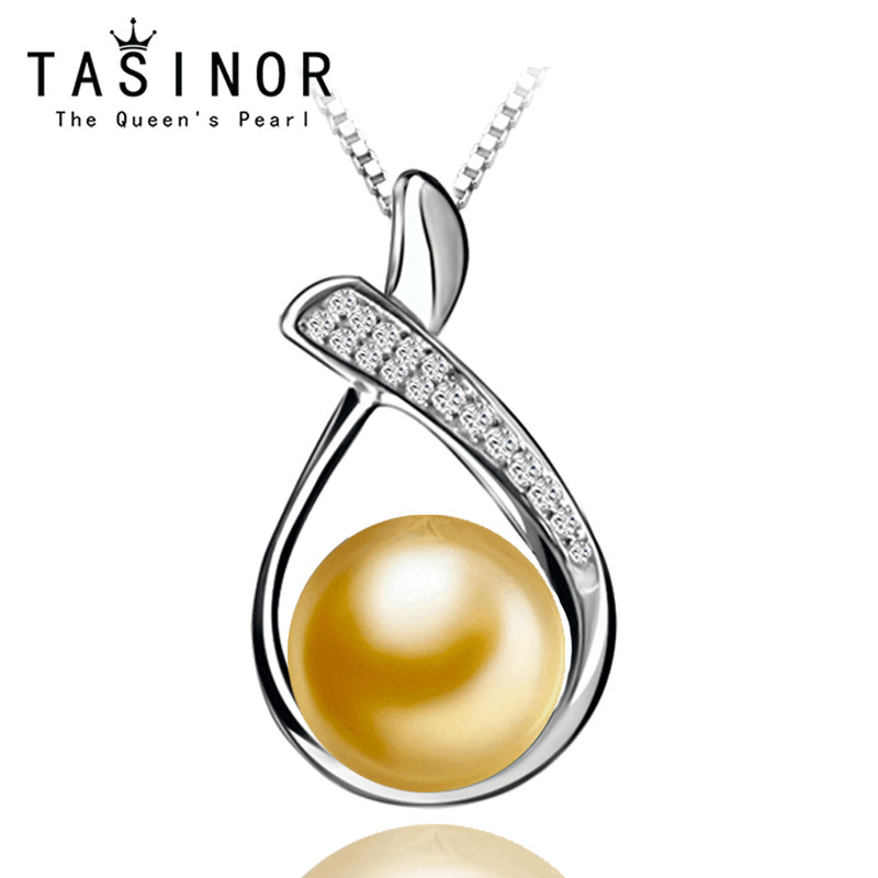 TASINOR Jewelry Nanyang Seawater Gold Pearl Pendant Gold Beads 18k Gold Necklace for Lovers and Mothers