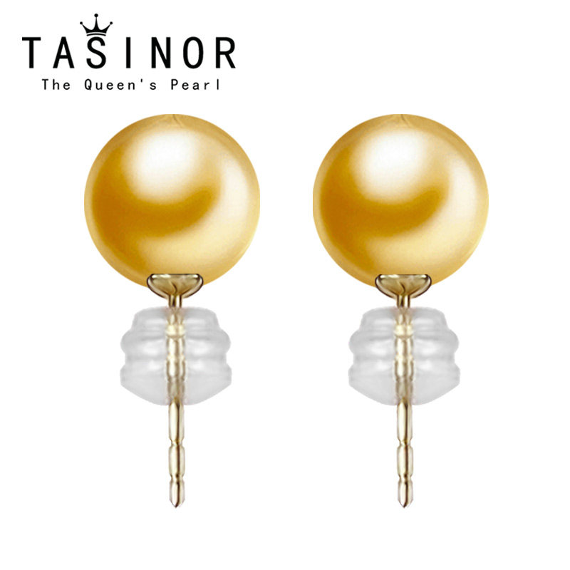 TASINOR jewelry Nanyang gold bead earrings gold pearl earrings 18K gold seawater pearl earrings female gift