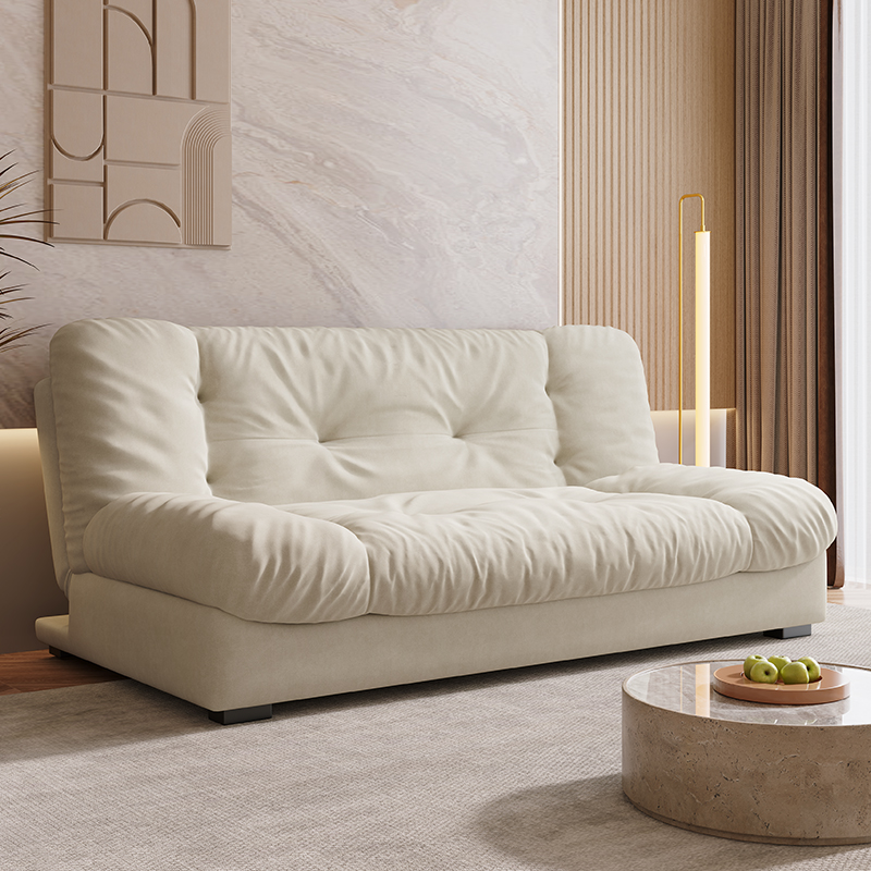 Tech Cloth Sofa Bed Dual-use foldable multifunction Living room Small family Type Down frosted Cloud Sofa Mesh Red-Taobao