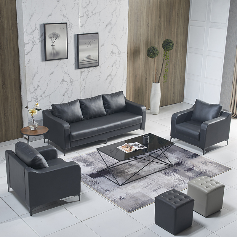 Office sofa Simply modern three-person office furniture business guest reception office sofa tea combination