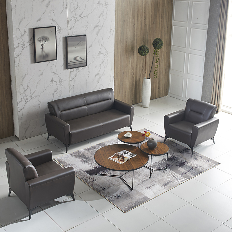 Office sofa simple modern three-person office furniture business reception reception office sofa coffee table combination