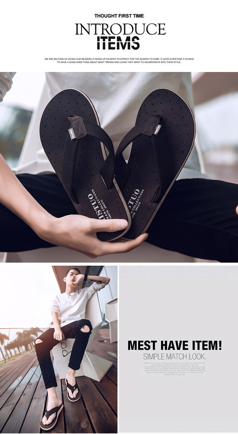 Dép nam mùa hè flip flops xu hướng ngoài trời non-slip đáy mềm tính cách chịu mài mòn của nam giới dép thời trang mang giày bãi biển