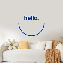 hello Hello Smile Bedroom Cute Door Sticker Kitchen Tile Fridge Stick Living Room Anticollision Window Glass Door Stickers