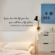 Life Love English Letter Flat Wall Sticker Modern Simple pvc Hollow Creative Art ins Wall Decoration