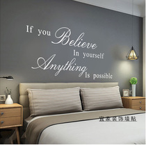Bedroom bedside warm living room sofa background wall creative inspirational believe English letter wall sticker