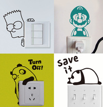 Cartoon personality creative switch sticker bedroom living room dormitory wall decoration sticker socket decorative sticker waterproof