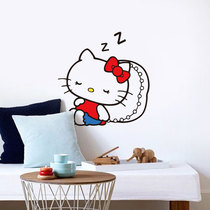 hello kitty Cat cartoon wall sticker girl bedroom warm bedside sticker waterproof glass door window sticker