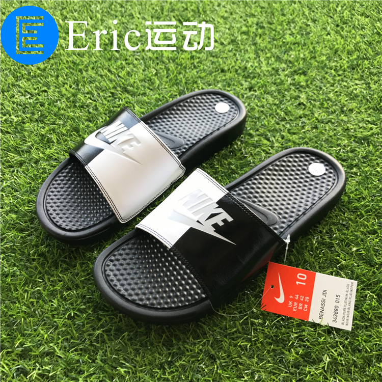 Eric Sports Nike / Nike Benass màu đen và trắng âm dương khâu đôi dép thông thường 343880-015 dép adidas alphabounce