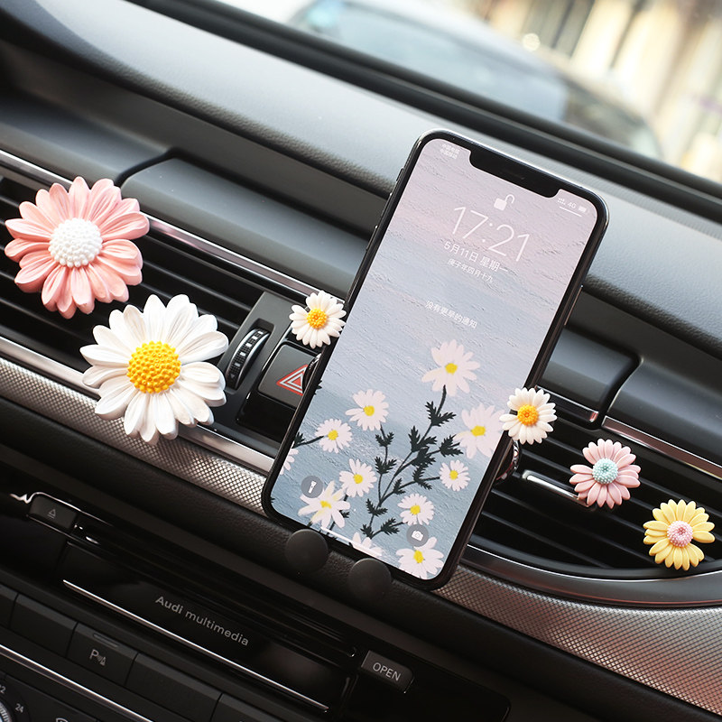 Good looking little daisy phone frame goddess with air outlet gravity mobile phone frame in-car navigation bracket for car