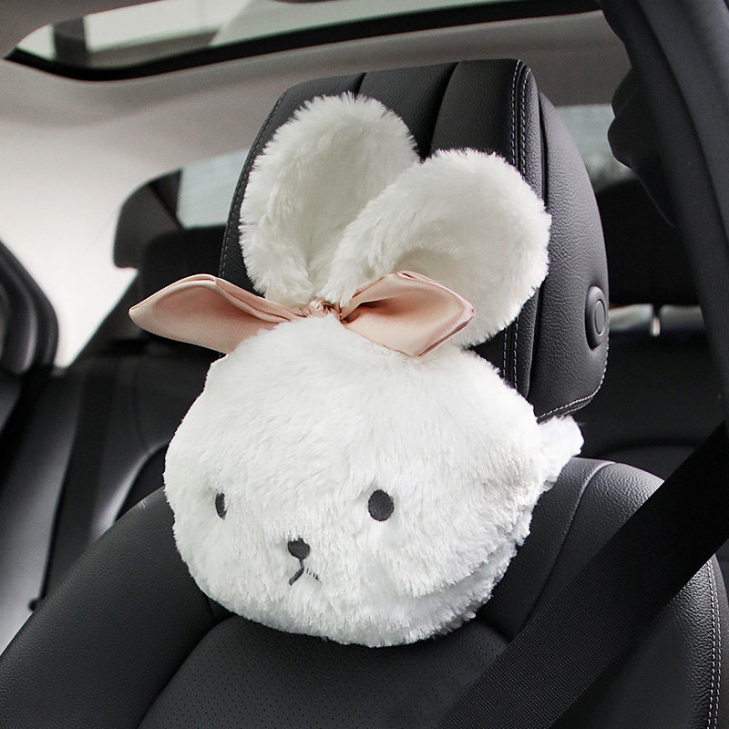 Cute Little Rabbit Car Pillow Car neck pillow pair in the car Car Pillow Car Interior Interior Suit