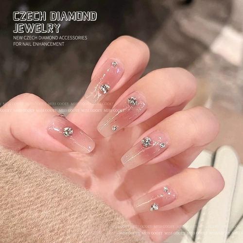 Маленький трехмерный прозрачный стеклянный алмаз для маникюра со стразами для ногтей, популярно в интернете