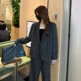 Классический костюм, осенний модный комплект, изысканный стиль, в стиле Шанель