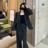 Классический костюм, осенний модный комплект, изысканный стиль, в стиле Шанель