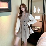 Весенний осенний пиджак классического кроя, платье, приталенный корсет, юбка, французский стиль, подходит для подростков