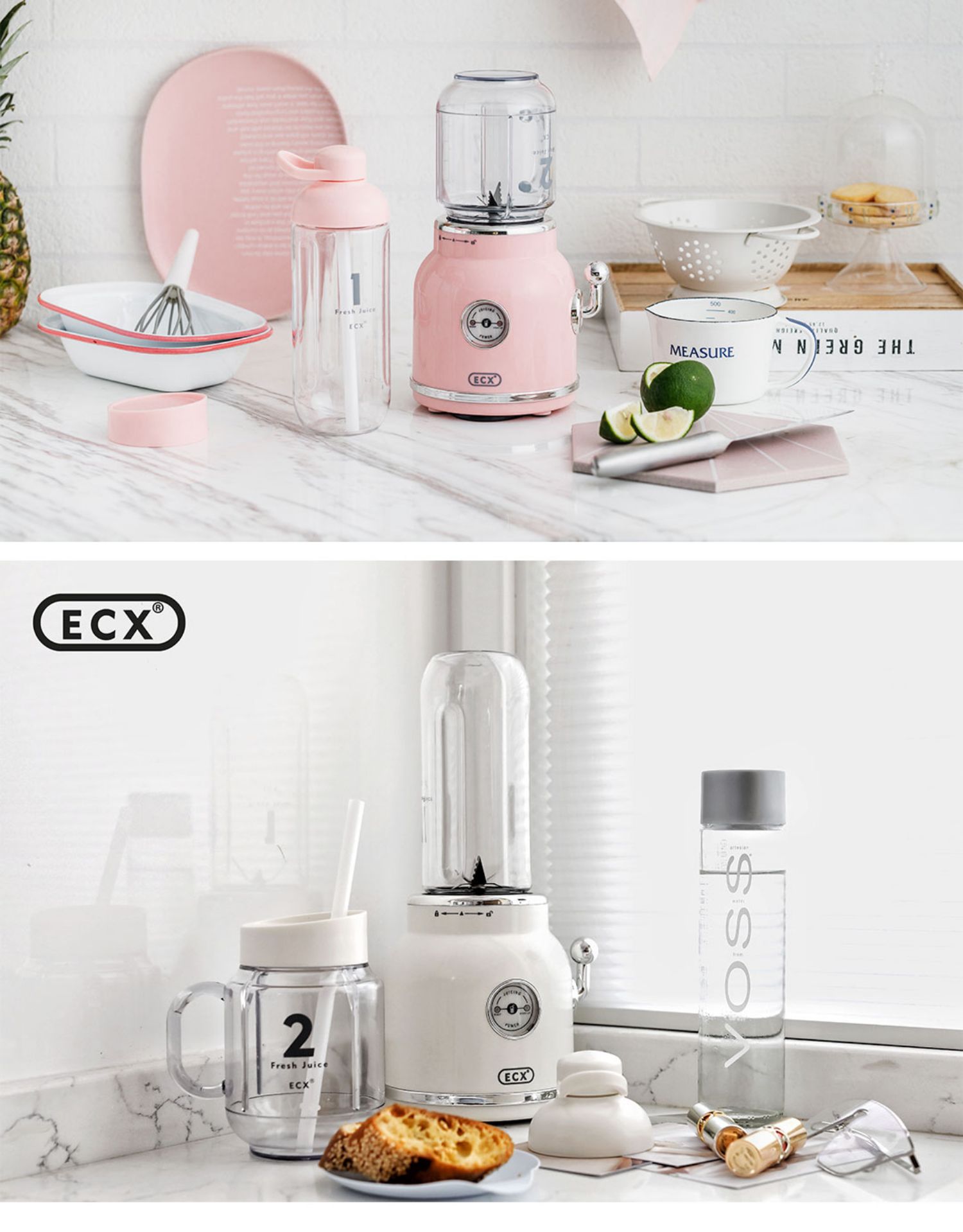 máy sinh tố mini Máy ép trái cây ECX nhà retro trái cây bội thu màu đỏ với cốc nước trái cây nhỏ cầm tay - Máy ép trái cây máy ép trái cây bằng tay