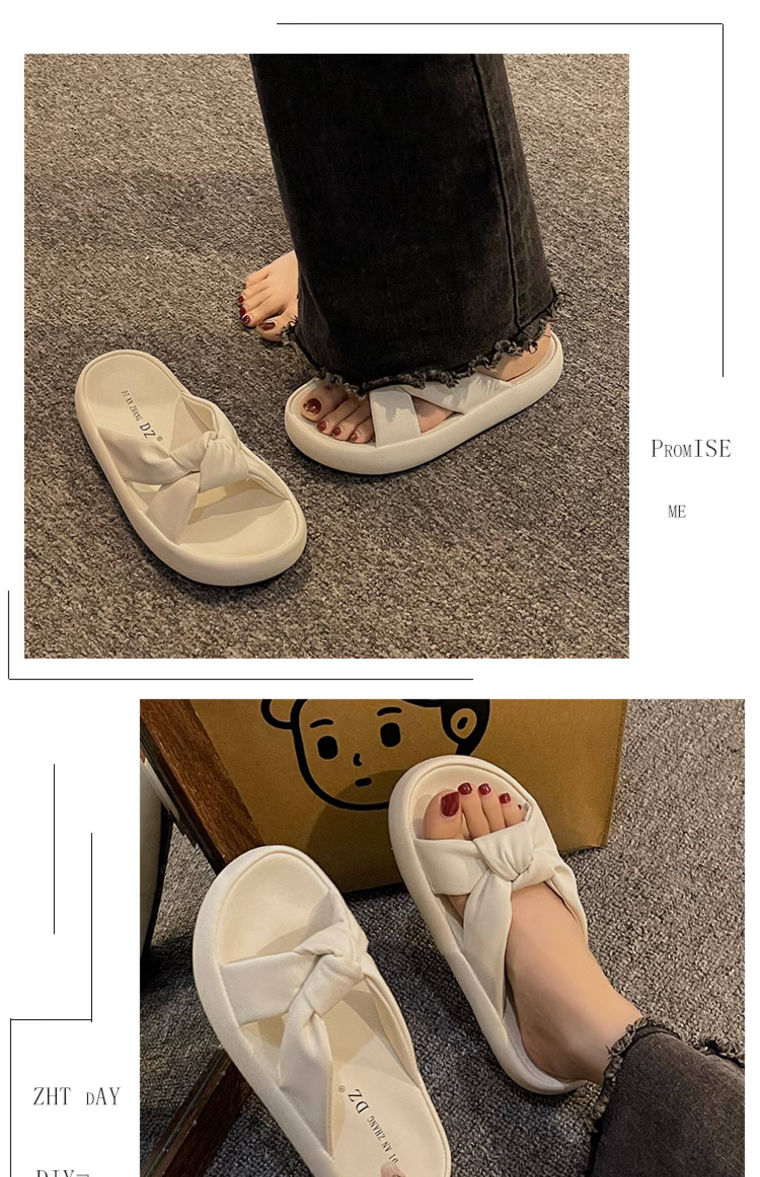 шлёпанцы 凉拖鞋女夏外穿2023新款厚底休闲防滑孕妇沙滩凉鞋懒人时尚一字拖 Favlillian