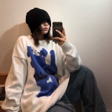 Японский демисезонный свитер для влюбленных, ретро трикотажное термобелье, свободный крой