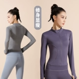 Одежда для йоги, демисезонный комплект, приталенный спортивный лонгслив для спортзала, куртка, для бега