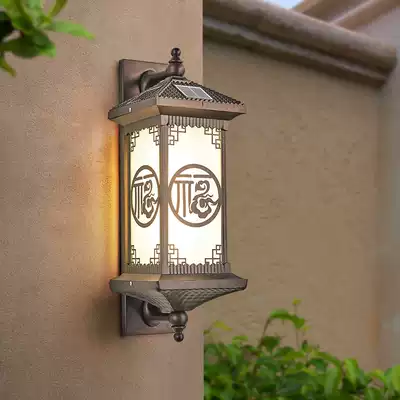 Solar wall lamp outdoor waterproof garden lamp home Villa Garden lamp Chinese super bright balcony door lamp