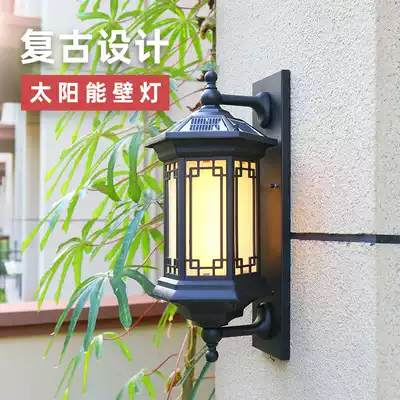 Solar garden lights garden villa door lights outdoor door lights waterproof wall lights outdoor Chinese style led retro lights