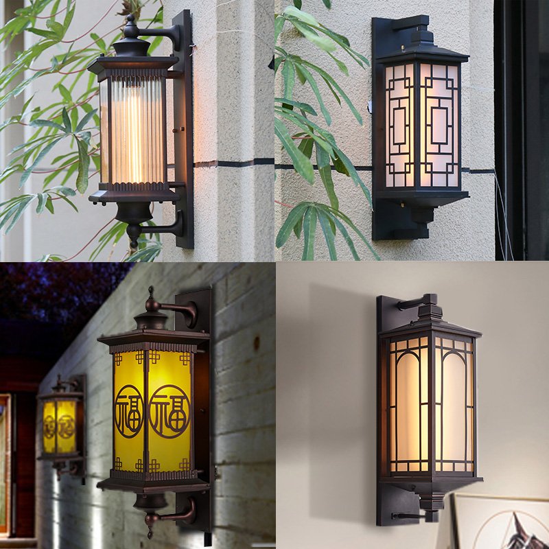Outdoor wall lamp Waterproof garden lamp Garden villa Outdoor led Entrance lamp Chinese balcony Outdoor household wall lamp