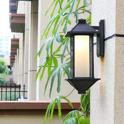 Outdoor wall lamp Waterproof garden lamp European-style villa balcony door courtyard wall lamp Super bright led retro column wall lamp