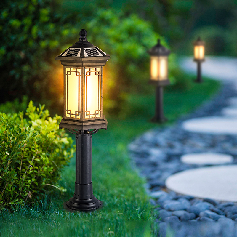 Solar Lawn Light Outdoor Garden Waterproof Garden Light Chinese Style Villa Lawn Light Community Aisle Landscape Street Light