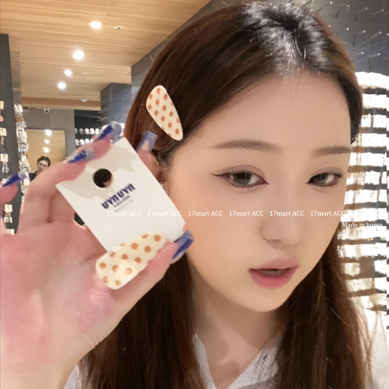 8.21 Korea Dongdaemun Nyunyu Colorful Retro Triangle Polka Dot Hair Clip Side Clip