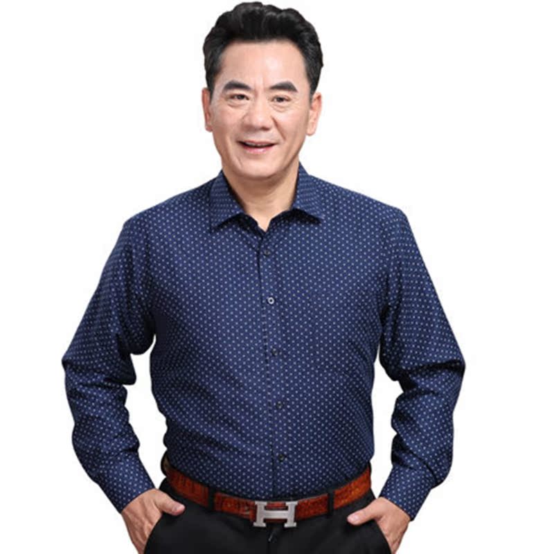 保暖衬衫男冬长袖加绒加厚断码清仓加棉男式保暖衬衣中老年爸爸寸