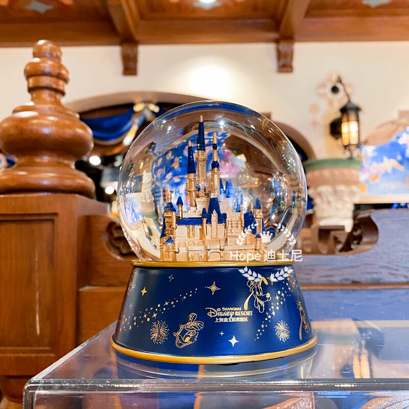 Shanghai Disney 10Th Anniversary Mickey and Minnie Crystal Ball Ornament