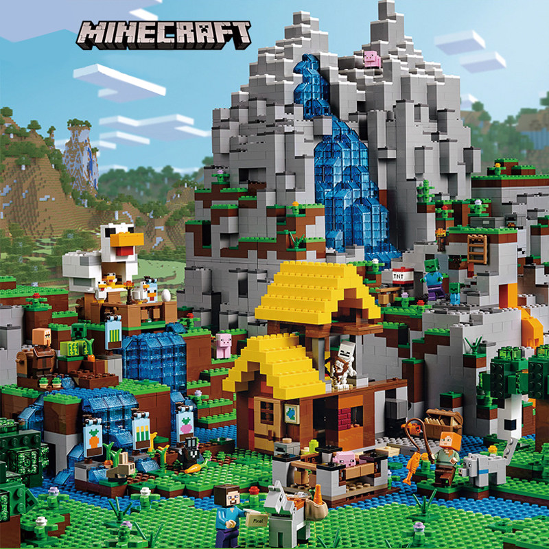 Lego 21 New Minecraft Melon Farm Hut Underworld Scene Zombie Cave Minifigure Toy Building Blocks