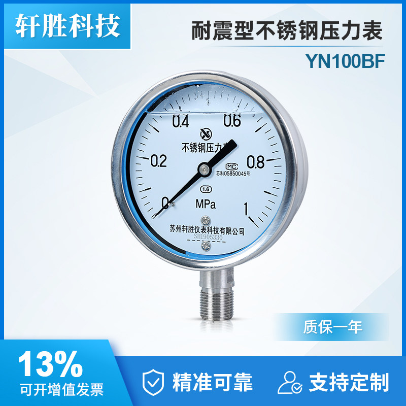 Suzhou Xuansheng Yn100Bf 1Mpa Shock-Resistant Stainless Steel Pressure ...