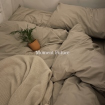 Moment Future Japanese-style Korean-style cotton unprinted washed cotton four-piece bedding