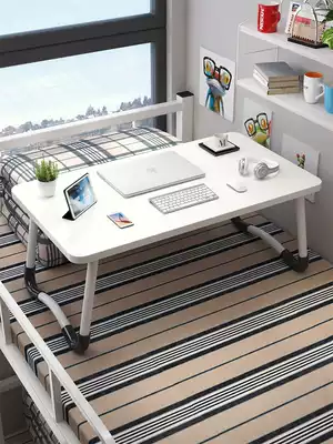 Bed high small table simple rental home bedroom large desk dormitory student lazy folding desk