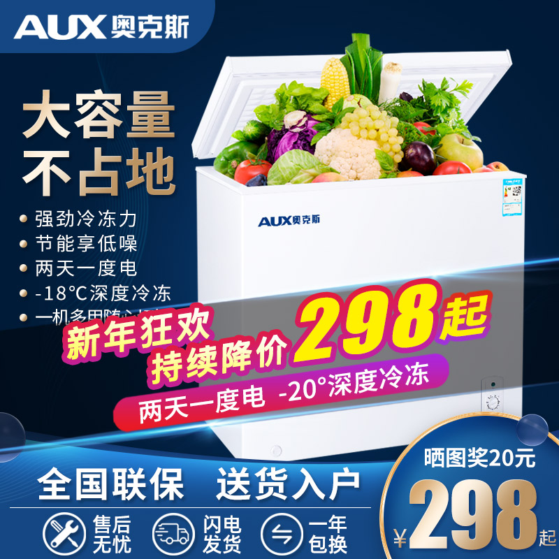 Oaks BC BD250L household freezer commercial large-capacity freezer horizontal refrigeration freezer first-level energy-saving cabinet