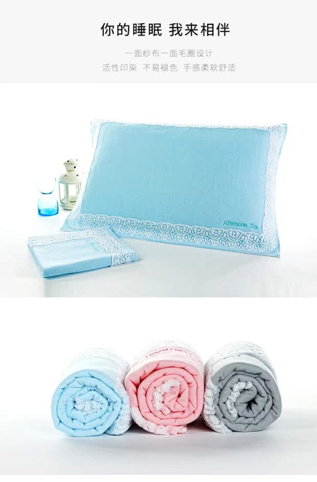 Sanli khăn bông gạc gối châu Âu ren màu cánh đồng hoa giấc mơ bông gối bao gồm một cặp - Khăn gối vỏ gối đẹp