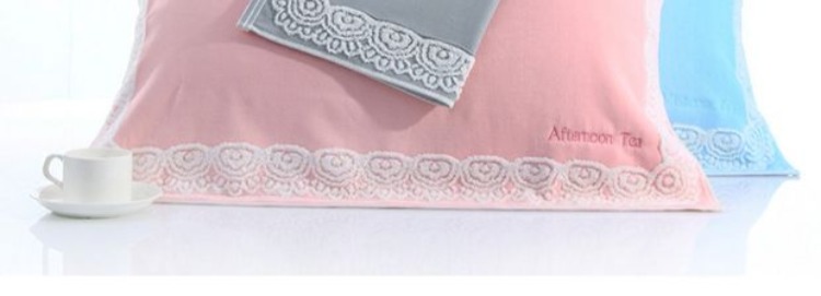 Sanli khăn bông gạc gối châu Âu ren màu cánh đồng hoa giấc mơ bông gối bao gồm một cặp - Khăn gối vỏ gối đẹp