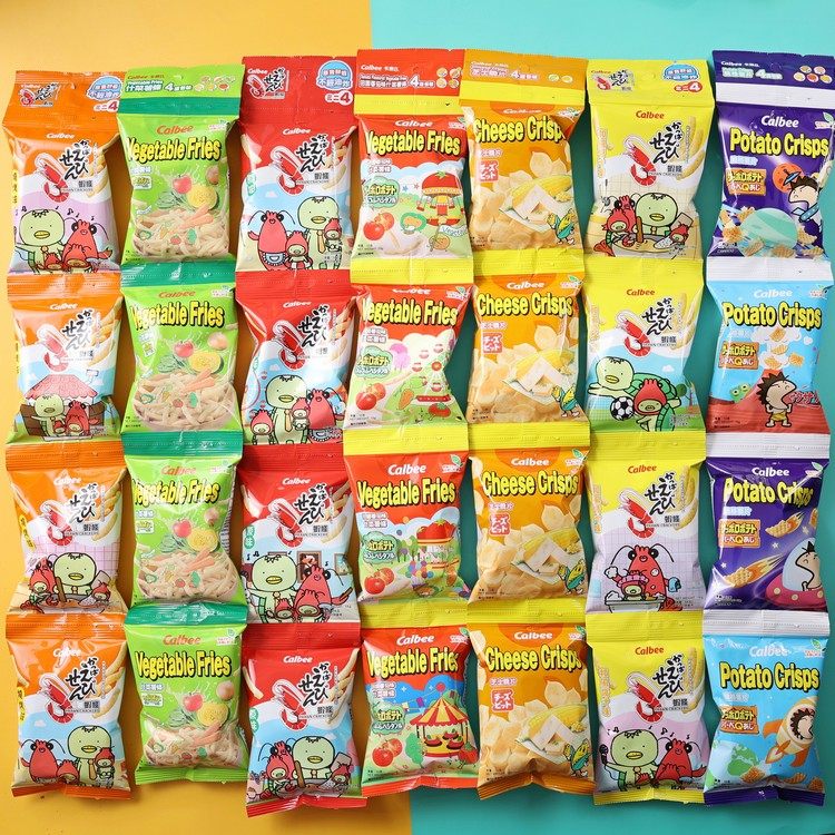 Japanese imported snacks Calbee B low-salt vegetable fries shrimp fries French fries children's baby snacks 4 even pack Hong Kong version