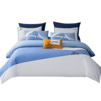 Mengjie Home Textiles Digital Printed Cotton Four-piece Set 60 Count Long Staple Cotton Quilt Cover Student Home Sheets Bedding