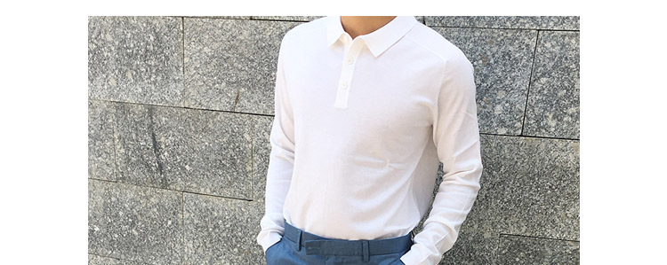Áo thun dệt kim nam tay dài mùa xuân và mùa hè Cotton Áo sơ mi cộc tay ao polo